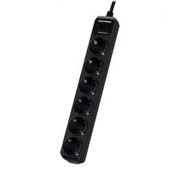 CyberPower B0620SC0-DE Regleta de Sobremesa con Interruptor Individual - 6 Tomas de Corriente, Cable 1.8 m, Negro